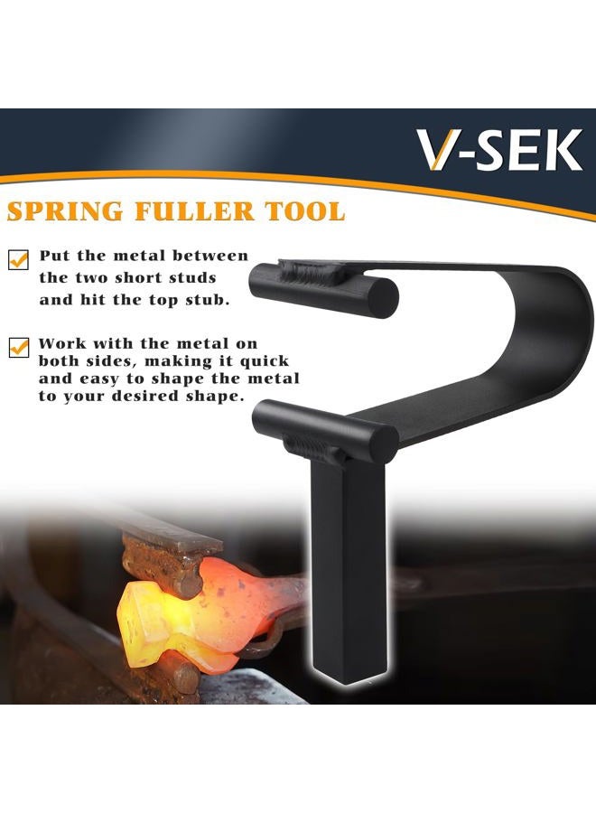 V-SEK 1 inch Blacksmith Anvil Hardy Hole Tools Set Blacksmithing Forging Tool with Spring Fuller, Hot Cut, Creasing Stake (3PCS) - Image 3