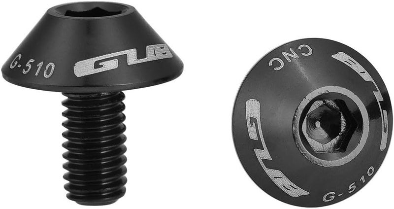 woobles Bike Brake Rotor Bolts, GUB G-510 2Pcs M5 * 12mm Bike Bicycle Water Bottle Cage Holder Bracket Screw Bolts(Black) - Image 1