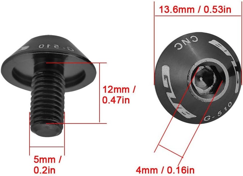 woobles Bike Brake Rotor Bolts, GUB G-510 2Pcs M5 * 12mm Bike Bicycle Water Bottle Cage Holder Bracket Screw Bolts(Black) - Image 2