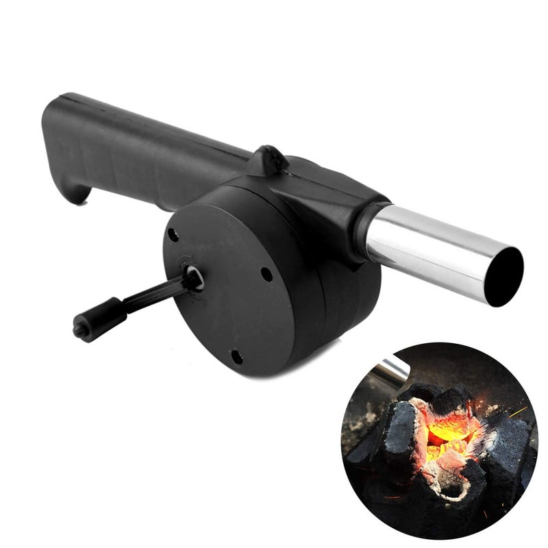 UrbanBite Metal Handle Manual Hand Crank BBQ Fan Air Blower Barbecue Fire Bellows for Outdoor Camping Picnic Charcoal Grill Campfire Fireplace Use - Image 1