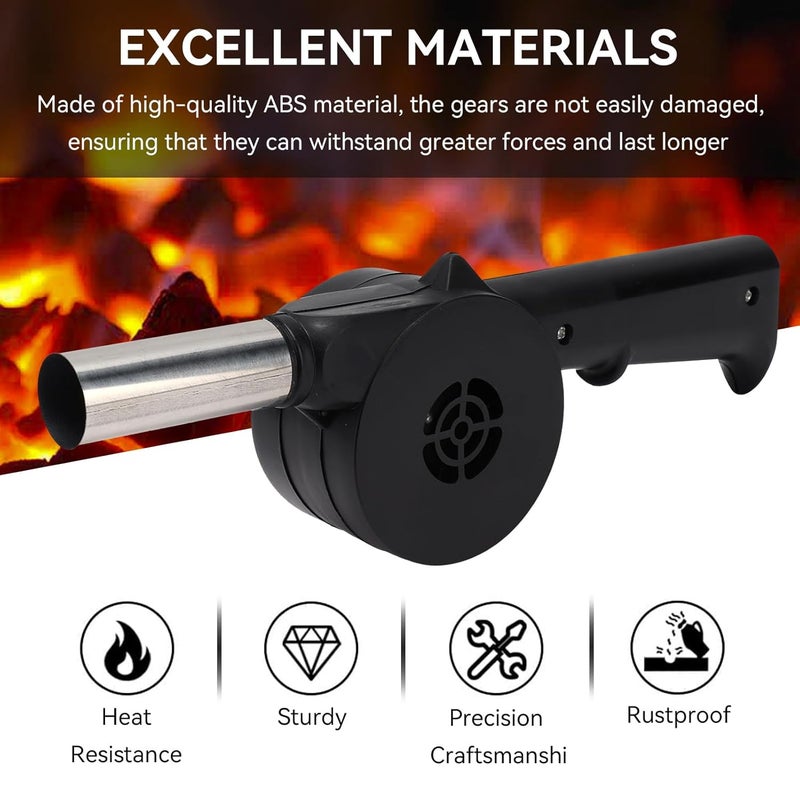 UrbanBite Metal Handle Manual Hand Crank BBQ Fan Air Blower Barbecue Fire Bellows for Outdoor Camping Picnic Charcoal Grill Campfire Fireplace Use - Image 2