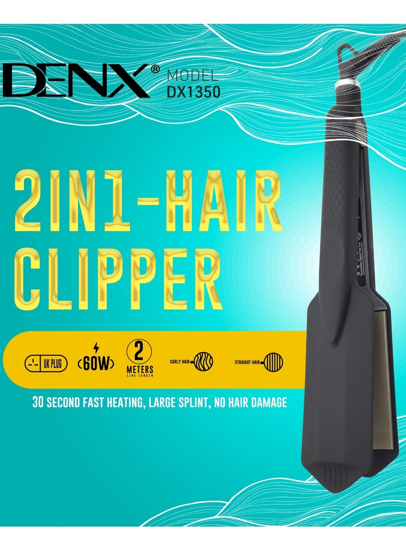 DENX 2-in-1 Hair Straightener and Curler with 30 Second Fast Heat-up and Multiple Heat Settings for All Hair Types - Image 1