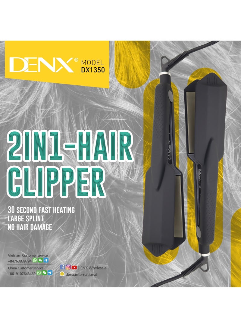 DENX 2-in-1 Hair Straightener and Curler with 30 Second Fast Heat-up and Multiple Heat Settings for All Hair Types - Image 2