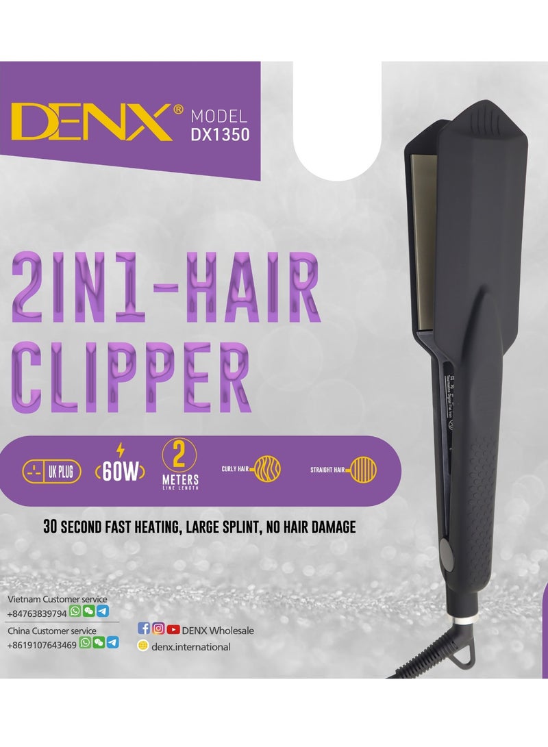 DENX 2-in-1 Hair Straightener and Curler with 30 Second Fast Heat-up and Multiple Heat Settings for All Hair Types - Image 3