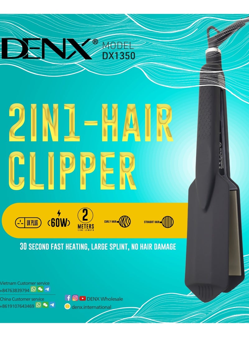 DENX 2-in-1 Hair Straightener and Curler with 30 Second Fast Heat-up and Multiple Heat Settings for All Hair Types - Image 4