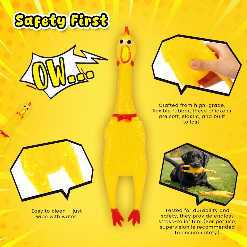 POPLAY 3 PCS Horse Toys, Squeaky Chicken Dog Toys Turkey Ball for Play Horses Play Ball to Reduce Separation Anxiety Noise Maker - Image 3
