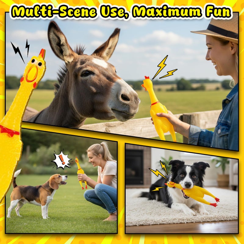 POPLAY 3 PCS Horse Toys, Squeaky Chicken Dog Toys Turkey Ball for Play Horses Play Ball to Reduce Separation Anxiety Noise Maker - Image 5