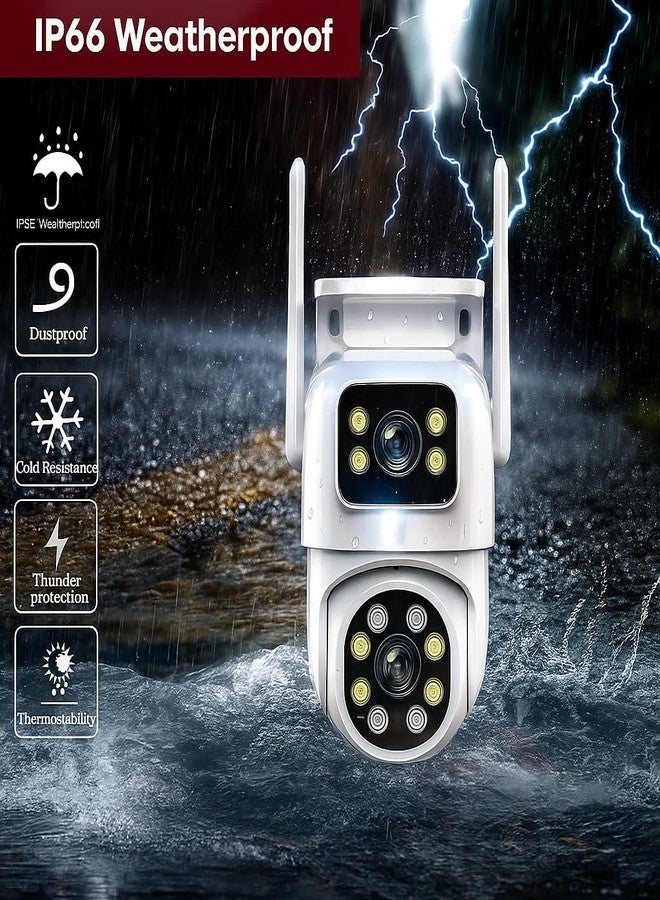 Fire turtle Smarthome Dual Lens Mini Fox | 5+5MP WiFi CCTV Camera with PTZ & Fixed View | AI Motion Detection, Color Night Vision, Two-Way Audio, 360° Coverage, App Remote Access (Dual Wall) - Image 3