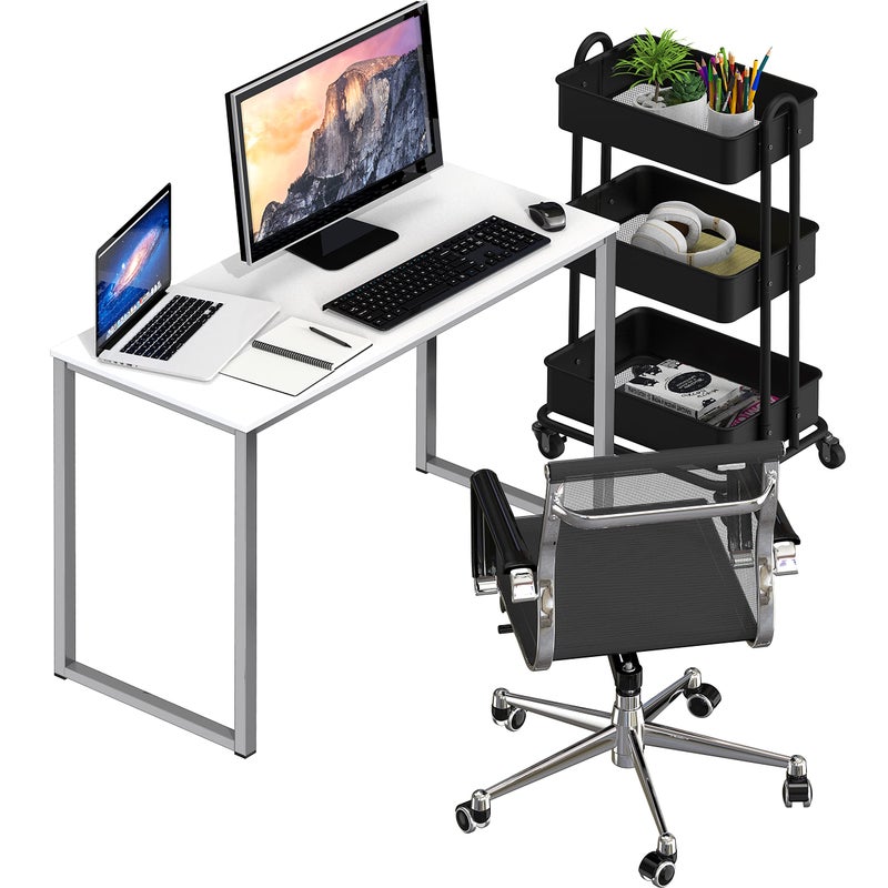 SHW Mission 32-Inch Home Office Computer Desk, White - Image 4