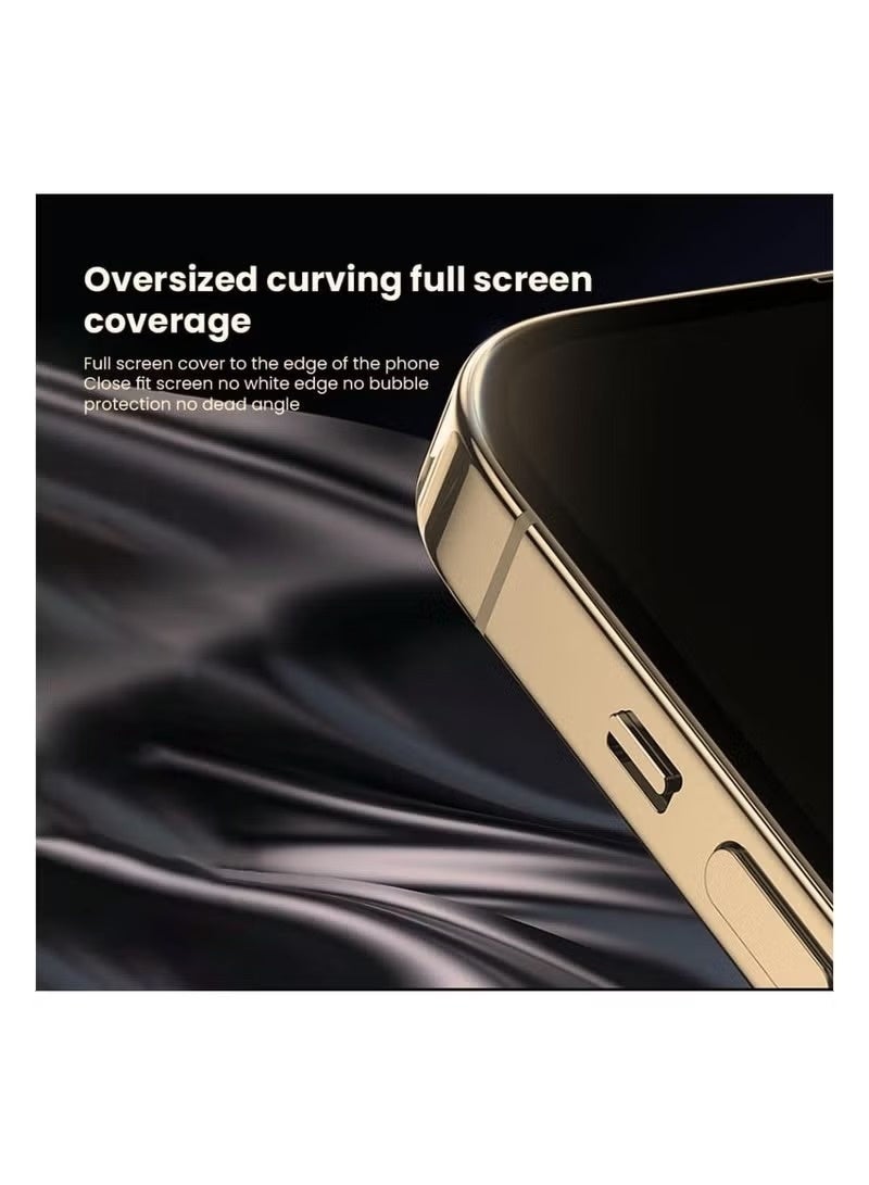 واقي شاشة للخصوصية لهاتف iPhone 13 Pro Max، واقي شاشة من الزجاج المقسى (Tempered Glass) عالي الجودة، مقاوم للخدش، لا يُكوّن فقاعات هواء، متوافق مع ميزة Face ID، صلابة 9H. - Image 2