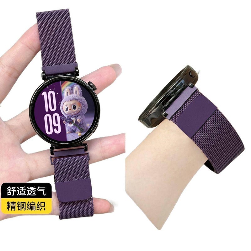 LL سوار ساعة ذكية سوار نايلون حلقي متوافق مع Samsung Galaxy Watch 7 Classic بملاءمة قابلة للتعديل وحزام بديل للاستخدام اليومي باللون بنفسجي قابل للتعديل باللون البنفسجي - Image 2