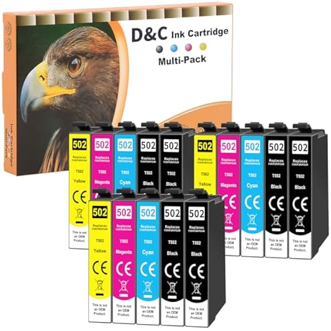 502XL PRINTER CARTRIDGES COMPATIBLE WITH EPSON 502 XL 502 502XL MULTIPACK FOR EPSON WORKFORCE WF-2860 WF-2865 WF-2880 WF-2885, EXPRESSION HOME XP-5100 XP-5105 XP-5115 XP-5150 XP-5155 (PACK OF 15) - Image 2