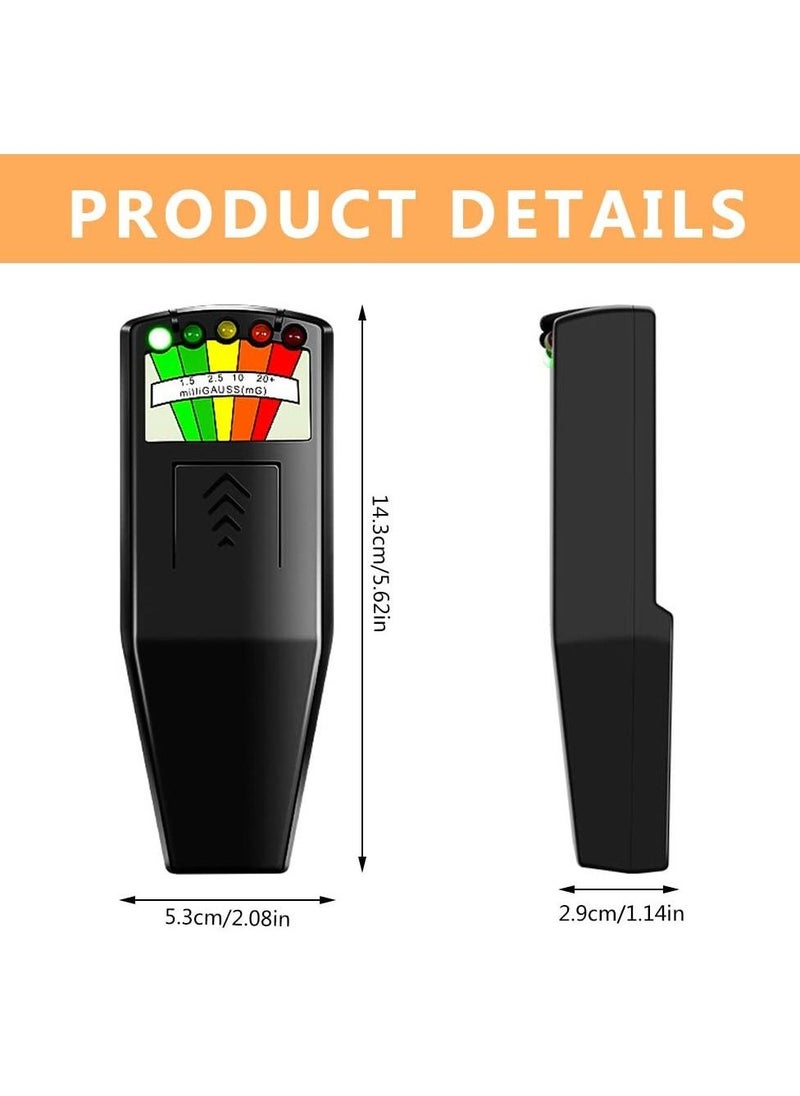EMF Meter, 5 LED Magnetic Field Detector, K2 Digital Ghost Detecto, Handheld EMF Meter for Office, Home, Ghost Hunting, 50Hz-20,000Hz, Black - Image 4
