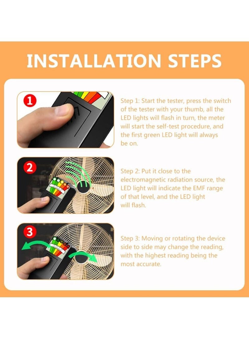 EMF Meter, 5 LED Magnetic Field Detector, K2 Digital Ghost Detecto, Handheld EMF Meter for Office, Home, Ghost Hunting, 50Hz-20,000Hz, Black - Image 5
