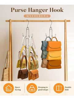 Generic Purses Hanger Organizer for Closet,  Metal Purse Holder for Closet Space Saving Bag Storage Hook for Hanging Handbags, Belts,Scarves  - Image 5