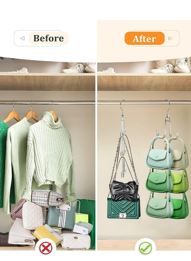 Generic Purses Hanger Organizer for Closet,  Metal Purse Holder for Closet Space Saving Bag Storage Hook for Hanging Handbags, Belts,Scarves  - Image 2