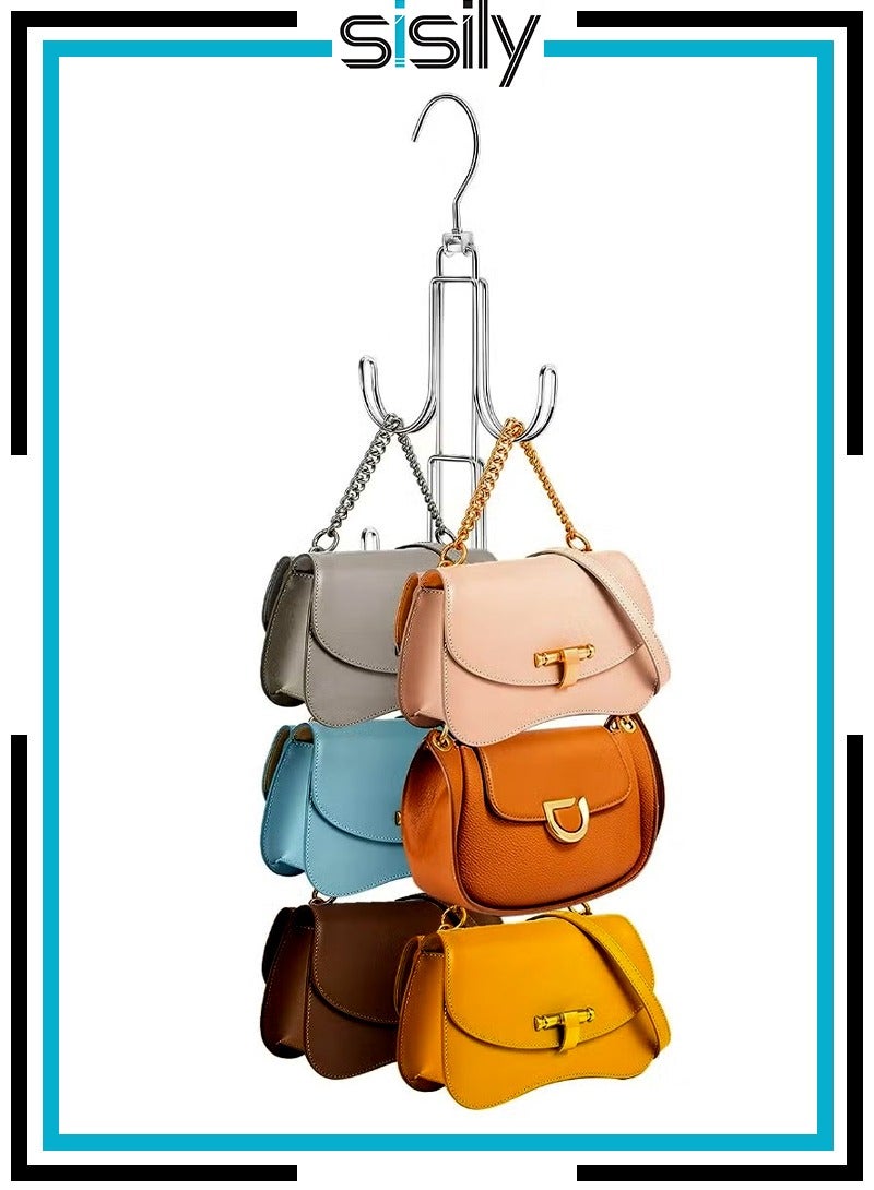 Sisily Purses Hanger Organizer for Closet,  Metal Purse Holder for Closet Space Saving Bag Storage Hook for Hanging Handbags, Belts,Scarves - Image 1