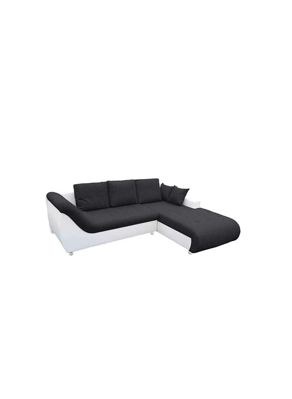 Convertible Four seater Sofa Bed Black and White with Storage Right L