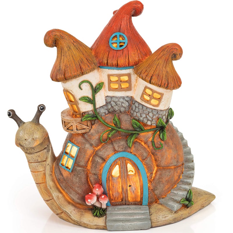 VP Home Glowing Snail House Solar Light for Home and Outdoor Decor Snail House Solar Powered Flickering LED Garden Light Glowing House Backyard Halloween Decoration