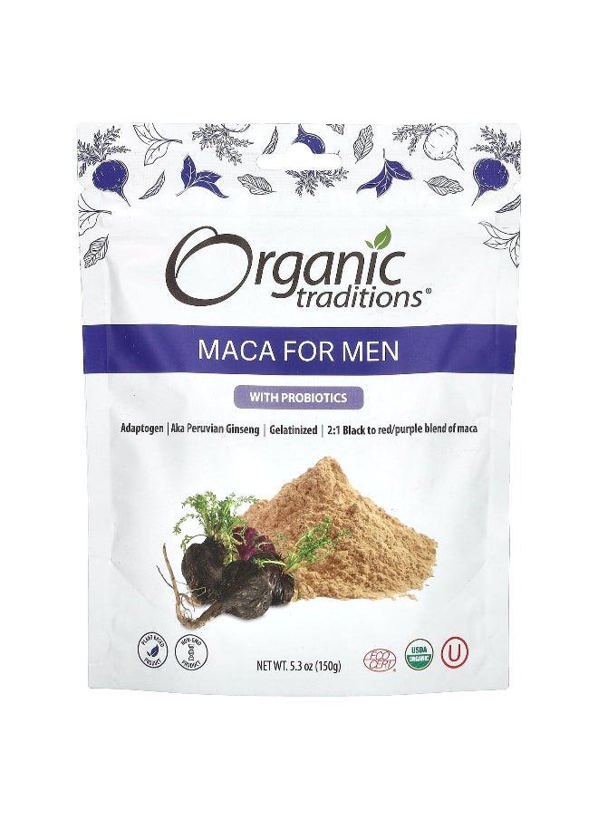 Organic Traditions Organic Traditions, Maca For Men with Probiotics, 5.3 oz (150 g) 