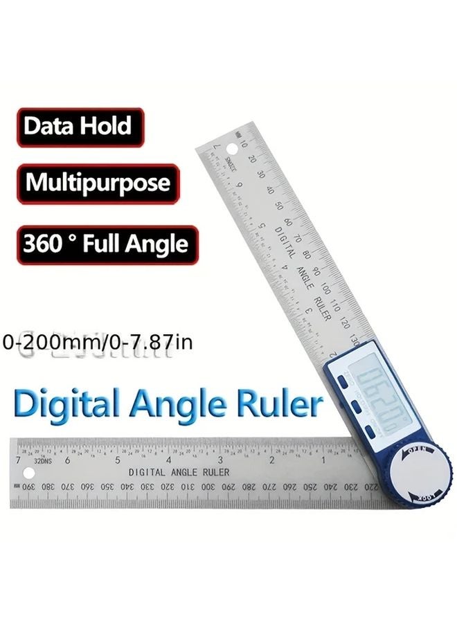 White Digital Angle Ruler Protractor Vernier Caliper Large Screen Precision Measuring Tool - Image 5