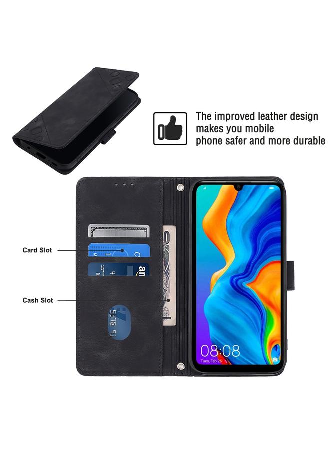 Zaboon Case For Huawei P30 lite Skin-feel Embossed Leather Phone Case - Image 5