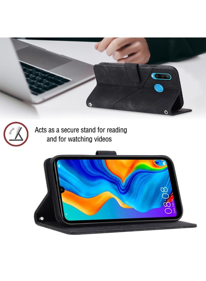 Zaboon Case For Huawei P30 lite Skin-feel Embossed Leather Phone Case - Image 4