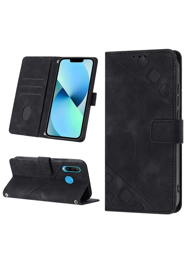 Zaboon Case For Huawei P30 lite Skin-feel Embossed Leather Phone Case - Image 1