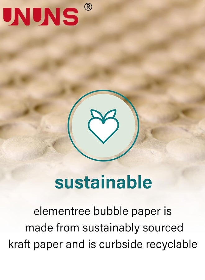 UNUNS Packing Paper,Paper Bubble Wrap Sheets,Bubble Paper Wrapping,Bubble Wrap Paper Roll,Eco-Friendly Kraft Bubble Paper,Recyclable Cushioning Wrap for Safe Delivery of Fragile Items,Packing Moving Shipping,36cmx20m - Image 2