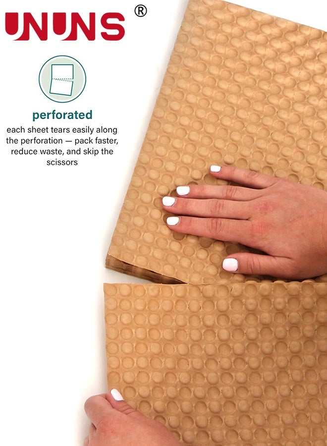 UNUNS Packing Paper,Paper Bubble Wrap Sheets,Bubble Paper Wrapping,Bubble Wrap Paper Roll,Eco-Friendly Kraft Bubble Paper,Recyclable Cushioning Wrap for Safe Delivery of Fragile Items,Packing Moving Shipping,36cmx20m - Image 4