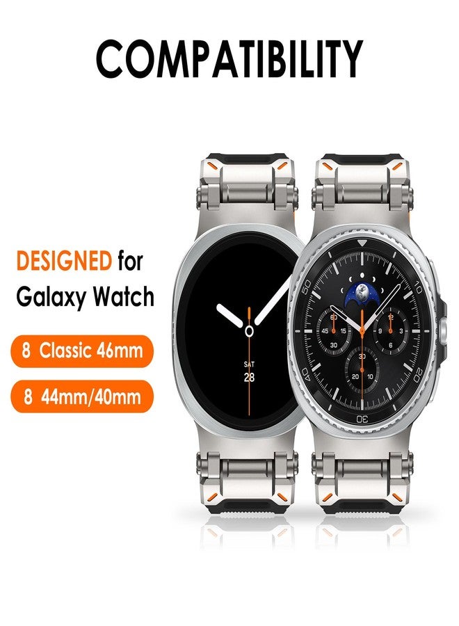 WINGLE Silicone Rubber Band for Samsung Galaxy Watch Ultra Bands 47mm Galaxy Watch 8/8 Classic 46mm 44mm 40mm Men Sport Band Durable Armor Military Rugged Band Stainless Steel Metal Connector - Image 2