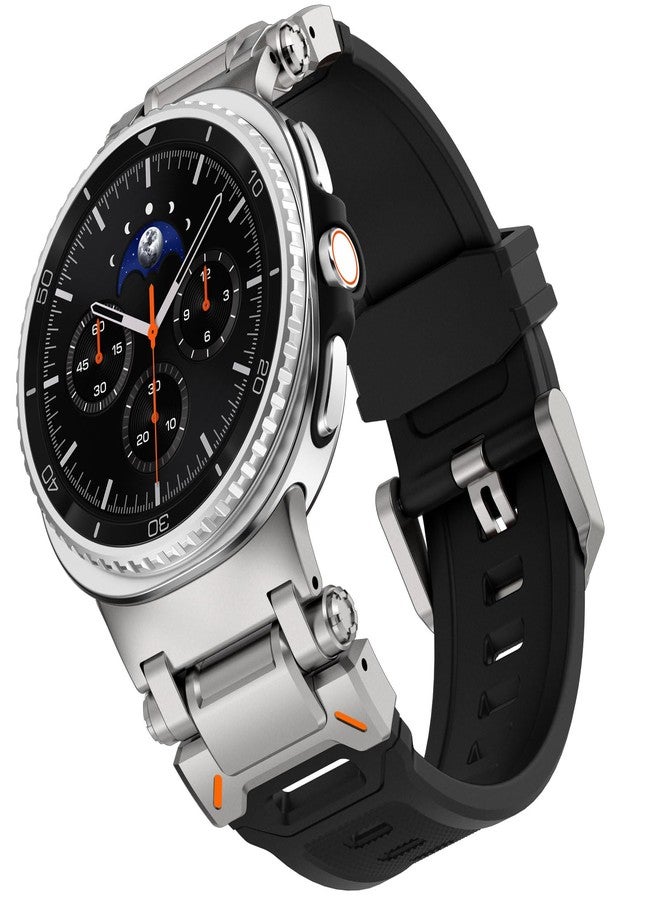 WINGLE Silicone Rubber Band for Samsung Galaxy Watch Ultra Bands 47mm Galaxy Watch 8/8 Classic 46mm 44mm 40mm Men Sport Band Durable Armor Military Rugged Band Stainless Steel Metal Connector - Image 1