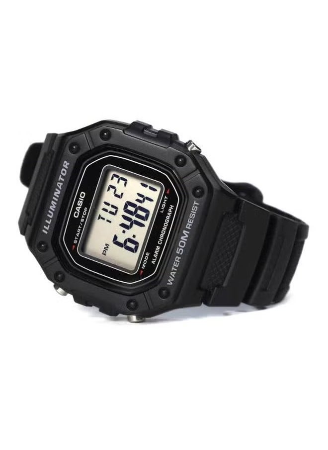 Men's Resin Digital Wrist Watch W-218H-1AVDF - 43 mm - Black