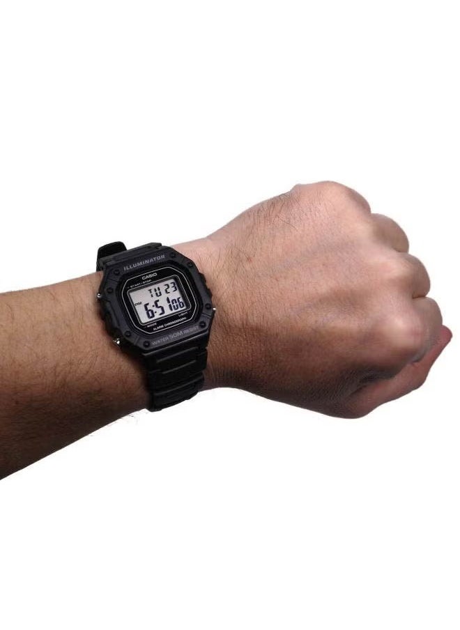 Men's Resin Digital Wrist Watch W-218H-1AVDF - 43 mm - Black