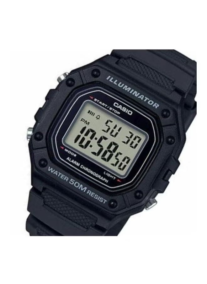 Men's Resin Digital Wrist Watch W-218H-1AVDF - 43 mm - Black