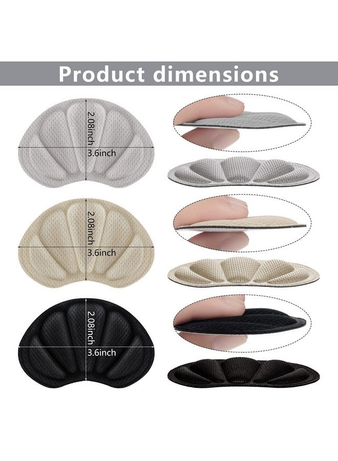 Beauenty 6 Pairs Heel Grips Liner Cushions Insole, 12 Pieces Shoes Insert Pads for Loose Too Big Shoes Prevent Rubbing Blisters Slip Filler Improve Shoe Fit and Comfort for Men Women - Image 5