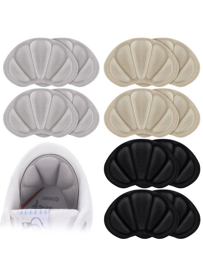 Beauenty 6 Pairs Heel Grips Liner Cushions Insole, 12 Pieces Shoes Insert Pads for Loose Too Big Shoes Prevent Rubbing Blisters Slip Filler Improve Shoe Fit and Comfort for Men Women - Image 1