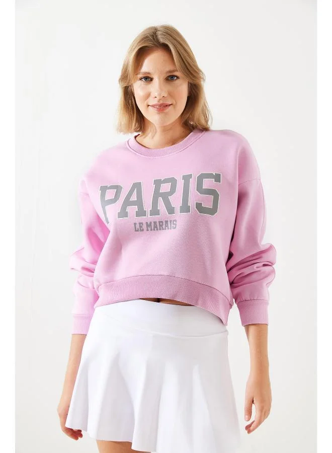 جينجر سويت شيرت بياقة دائرية كبير الحجم بنمط جامعي