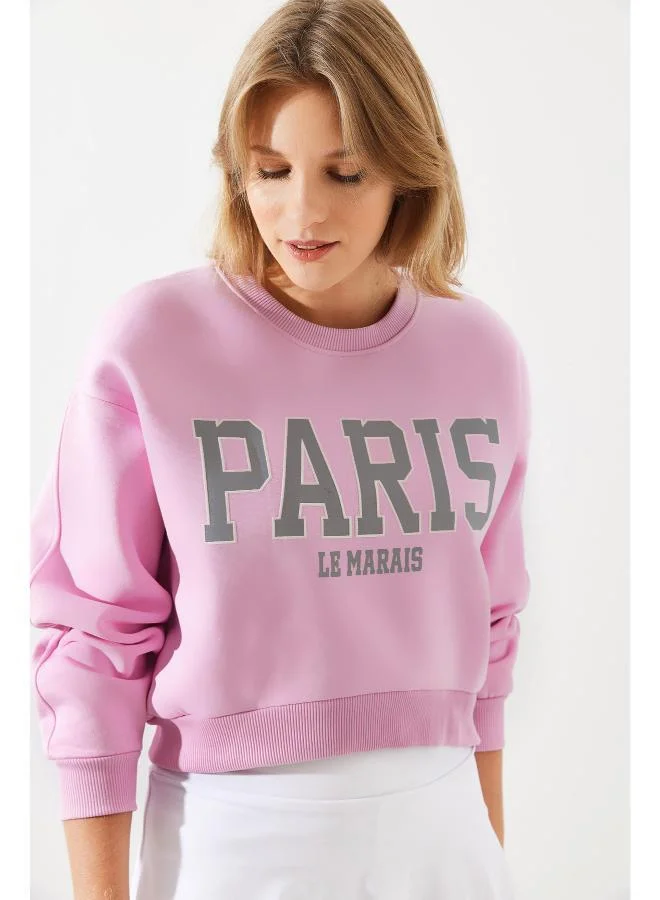 Ginger Crew Neck Oversize Varsity Sweatshirt