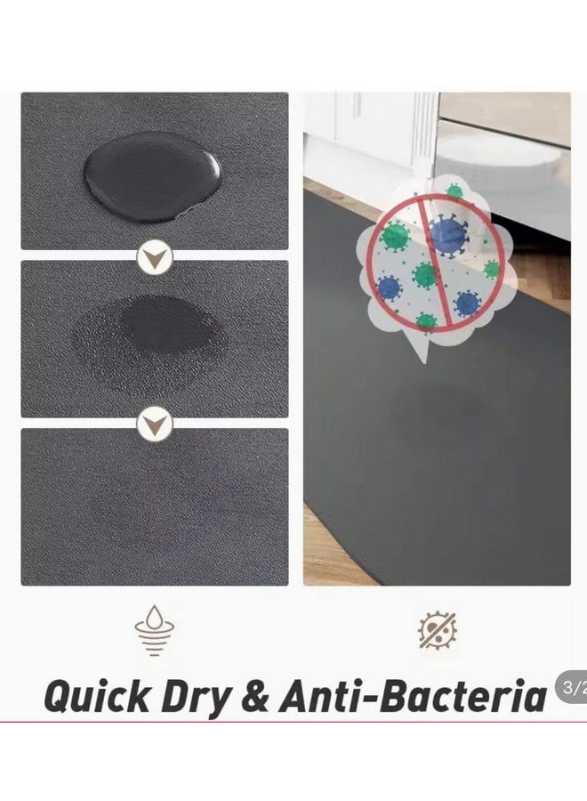 Home-Cloud حصائر مطبخ مطاطية HomeCloud للأرضية مجموعة من 2 قطعة | غير قابلة للانزلاق، سجادات ناعمة ماصة للمطبخ، وغسيل الملابس، والممرات | 118x38 سم، 38x58 سم | سمك 4 مم (أسود-أبيض مربع) - Image 5