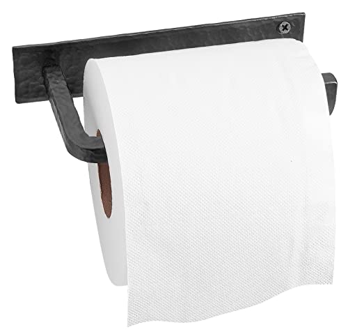 Stur-De Wrought Iron Toilet Paper Holder – Rustic Wall-Mount Tissue Holder for Bathroom – Vintage Farmhouse Style - 6.6 x 3.2 Inches (Black) - Image 2