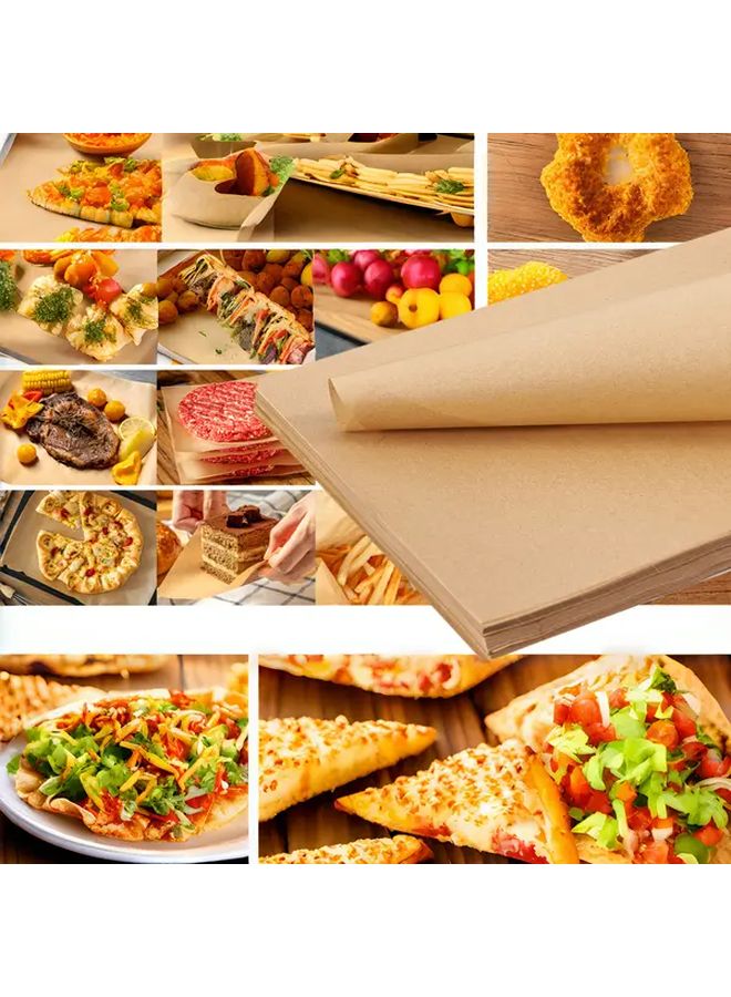 Brown Reusable Non Stick Baking Paper 50 Pcs 8x10 Inch For Air Fryer Oven BBQ - Image 2