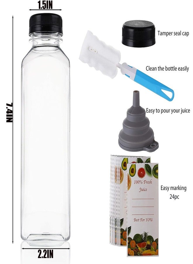 Cedilis 20 Pack 16oz Plastic Juice Bottles with Black Cap, Clear Reusable Containers with Lids, Great Disposable Bottles for Making Juice, Milk, Salad Dressing, Smoothie and Other Beverages - Image 3