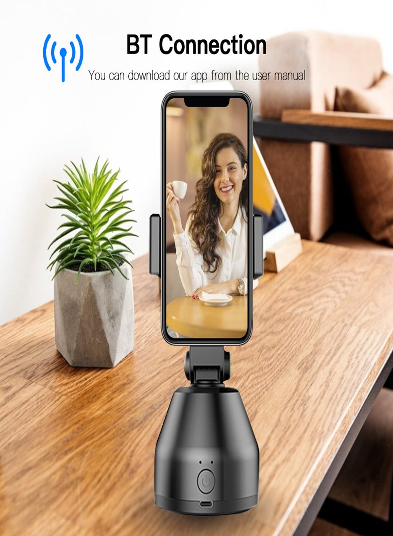 360° Object Tracking Holder Auto Face Object Tracking Release Your Hands Wireless BT Connection Intelligent Camera AI Composition for All Phones(Black)  - Image 2