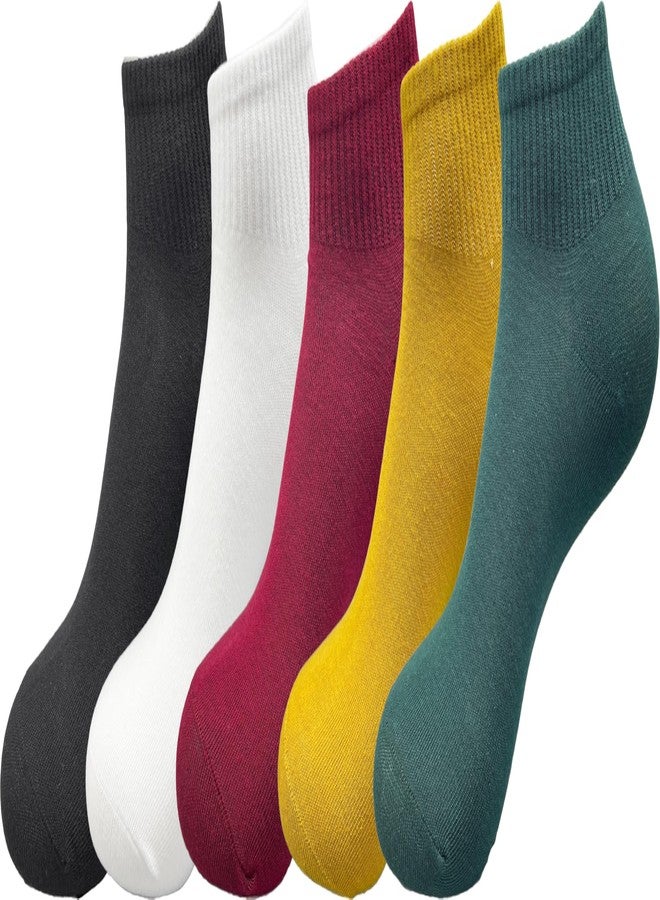 Joylife Solid Color Ankle Socks Colorful Low Cut Socks for Women, Lady, Girls, 5 Pack - Image 1