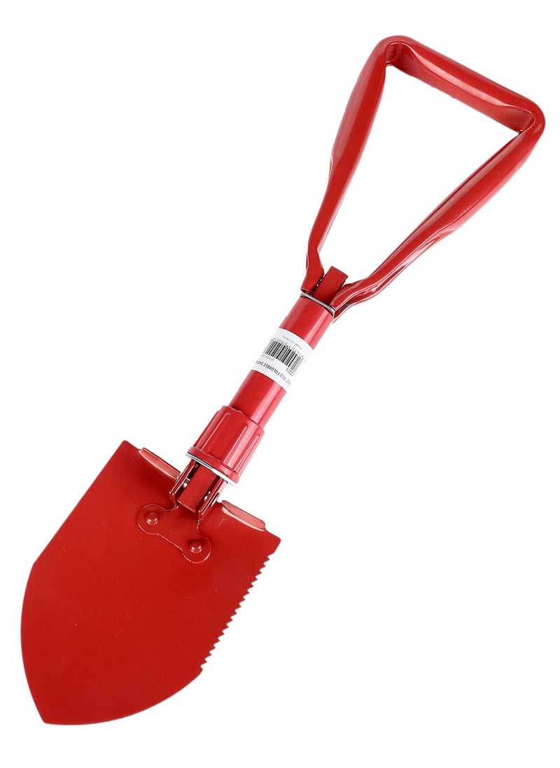 BMB tools Red Foldable Shovel  | Folding Camping Shovel, High Carbon Steel Survival Shovel Entrenching Tool Handle with Carrying Pouch | Shovel for Digging 