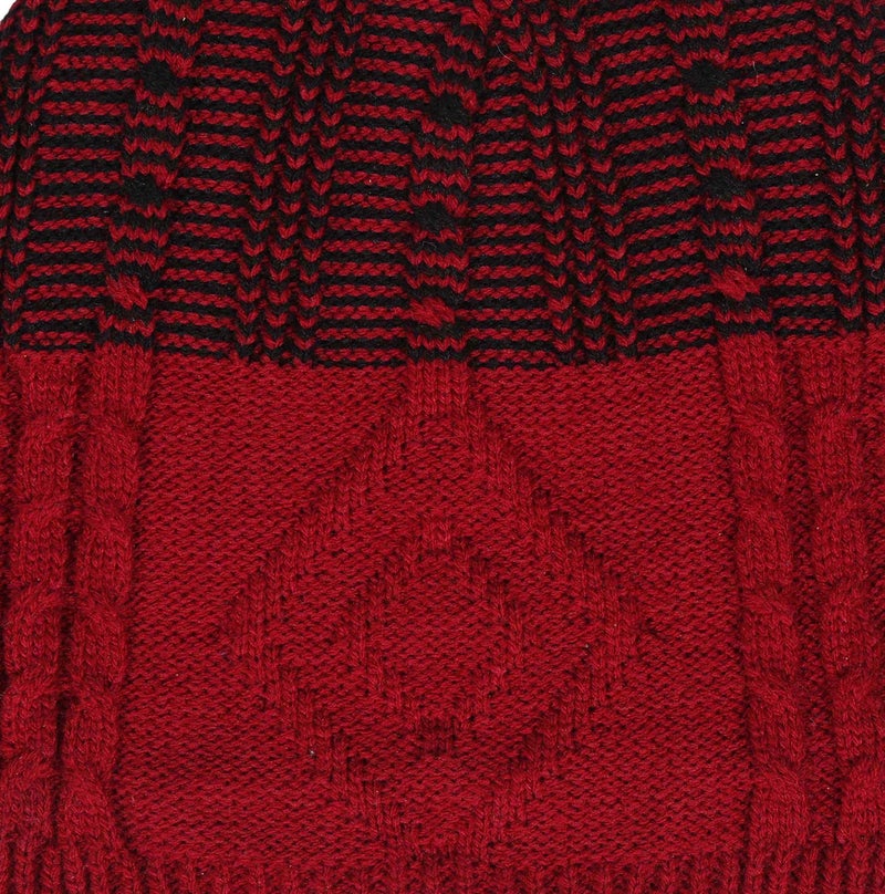 FabSeasons Unisex Acrylic Woolen Winter Skull Cap Maroon - Image 4