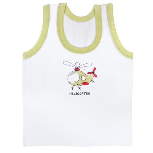 REVOLTEK Printed Vest Baniyan Regular Fit Cotton Inner Wear For Baby Summer Wear Sleeveless Undershirts For Kids Sando Ganji Tank-Tops Toddler Girls/Boys Pack Of 6 (White, 0-3 Months) - Image 5