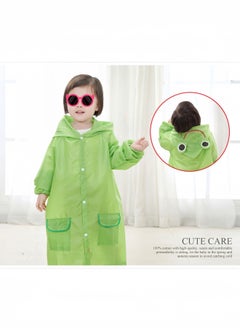 Harse Children's raincoats, Cartoon Kids Rain Jacket, Hooded Poncho Outdoors Transparent Raincoat Student Suit Waterproof Durable Windbreaker (Green Frog)  - Image 4