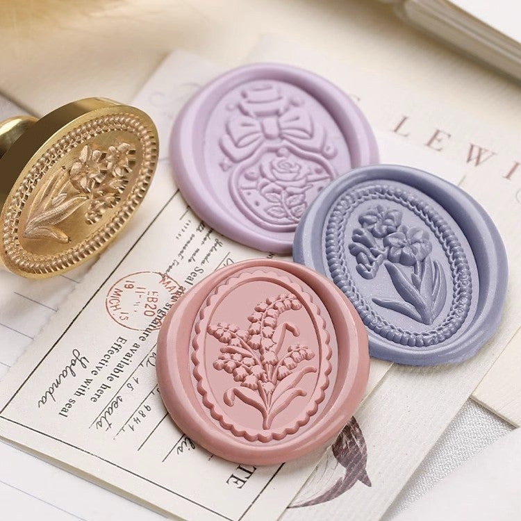 Suidis Fire Paint Seal – Flower Series Rose Brass Carved Seal Head - Image 4